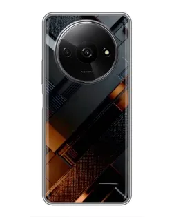 Чехол для Xiaomi Redmi A3x с картинкой «Черные геометрические блоки»