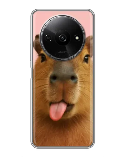 Чехол для Xiaomi Redmi A3x с картинкой «Капибара с языком»