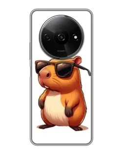 Чехол для Xiaomi Redmi A3x с картинкой «Капибара в очках»