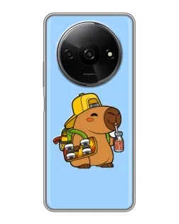 Чехол для Xiaomi Redmi A3x с картинкой «Капибара на скейте»