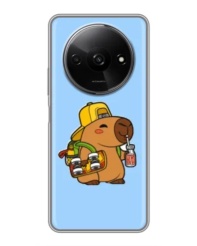 Чехол для Xiaomi Redmi A3x с картинкой «Капибара на скейте»