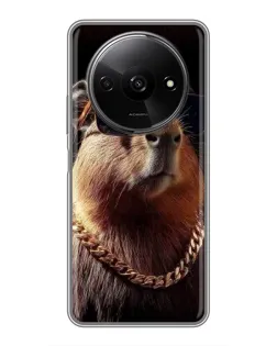 Чехол для Xiaomi Redmi A3x с картинкой «Капибара золотая цепь»