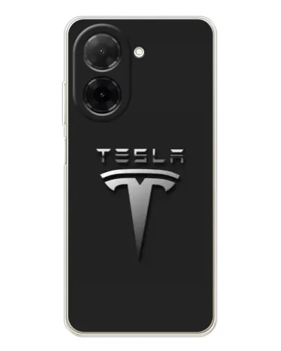 Чехол для Xiaomi Redmi A5 (EU) с картинкой «Стальной логотип Tesla»