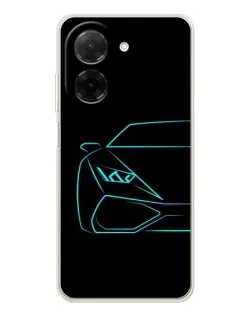 Чехол для Xiaomi Redmi A5 (EU) с картинкой «Голубой силуэт Lamborghini»
