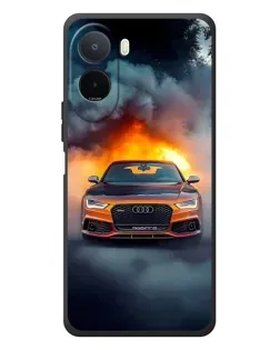 Чохол для Xiaomi Redmi A7 Pro з картинкою «Audi у вогняному диму»