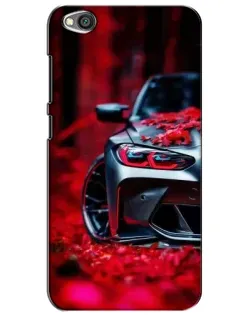 Чехол для Xiaomi Redmi Go с картинкой «Спортивная BMW и цветы»