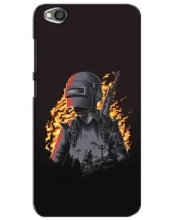 Чехол для Xiaomi Redmi Go с картинкой «PUBG — огненный силуэт»