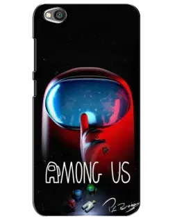 Чехол для Xiaomi Redmi Go с картинкой «Красный импостер — макро»