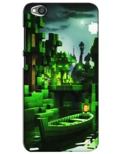 Чехол для Xiaomi Redmi Go с картинкой «Minecraft лесной пейзаж»