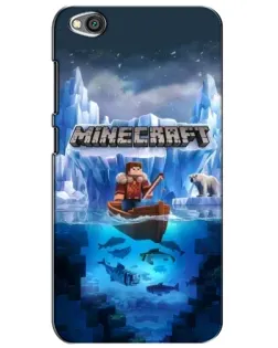 Чехол для Xiaomi Redmi Go с картинкой «Minecraft ледяной мир»