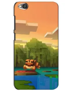 Чехол для Xiaomi Redmi Go с картинкой «Майнкрафт закат солнца»