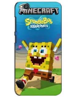 Чехол для Xiaomi Redmi Go с картинкой «Губка Боб Minecraft»