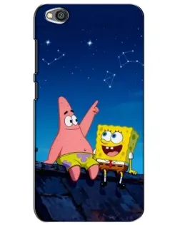 Чохол для Xiaomi Redmi Go з картинкою «Губка Боб та Патрік вночі»