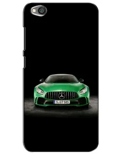 Чехол для Xiaomi Redmi Go с картинкой «Mercedes — неоновый лого»