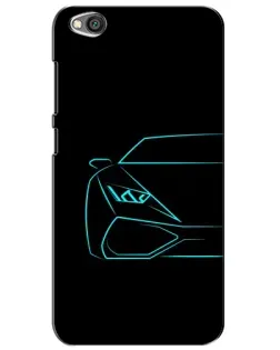 Чехол для Xiaomi Redmi Go с картинкой «Голубой силуэт Lamborghini»