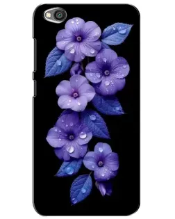 Чехол для Xiaomi Redmi Go с картинкой «Фиолетовые цветы с росою»