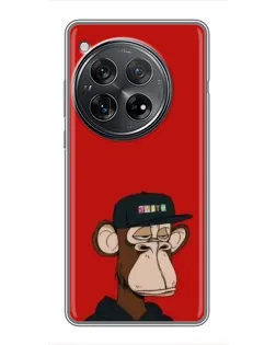 Чехол для Xiaomi Redmi K80 Pro с картинкой «Bored Ape — красный фон»
