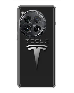 Чехол для Xiaomi Redmi K80 Pro с картинкой «Стальной логотип Tesla»