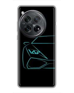 Чехол для Xiaomi Redmi K80 Pro с картинкой «Голубой силуэт Lamborghini»