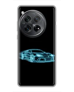 Чехол для Xiaomi Redmi K80 Pro с картинкой «Неоновый контур Lamborghini»