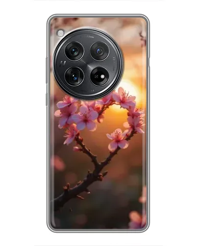 Чехол для Xiaomi Redmi K80 Pro с картинкой «Розовый цвет сердце на фоне заката»
