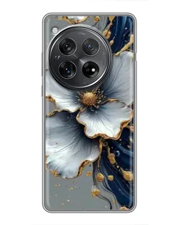 Чехол для Xiaomi Redmi K80 Pro с картинкой «Белый цветок и золотой флюид»