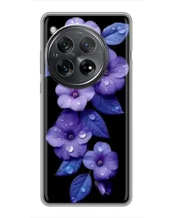Чехол для Xiaomi Redmi K80 Pro с картинкой «Фиолетовые цветы с росою»