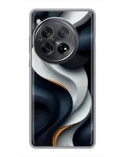Чохол для Xiaomi Redmi K80 Pro з картинкою «Об'ємні чорно-білі стрічки»