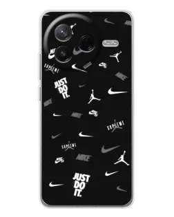 Чехол для Xiaomi Redmi K80 Ultra с картинкой «Nike Black Pattern»