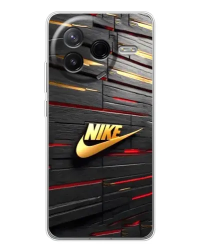 Чехол для Xiaomi Redmi K80 Ultra с картинкой «Золотой Nike на металле»