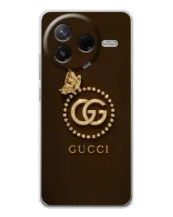 Чехол для Xiaomi Redmi K80 Ultra с картинкой «Gucci — золотая бабочка»