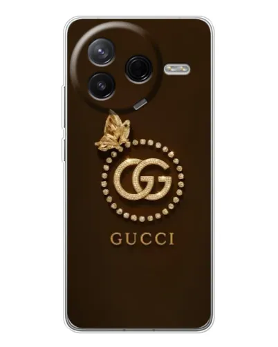 Чехол для Xiaomi Redmi K80 Ultra с картинкой «Gucci — золотая бабочка»