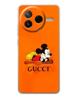 Чехол для Xiaomi Redmi K80 Ultra с картинкой «Микки Маус Gucci — оранж»
