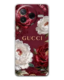 Чехол для Xiaomi Redmi K80 Ultra с картинкой «Gucci — бордовые розы»