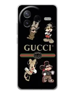 Чехол для Xiaomi Redmi K80 Ultra с картинкой «Gucci — герои Disney и монограмма»