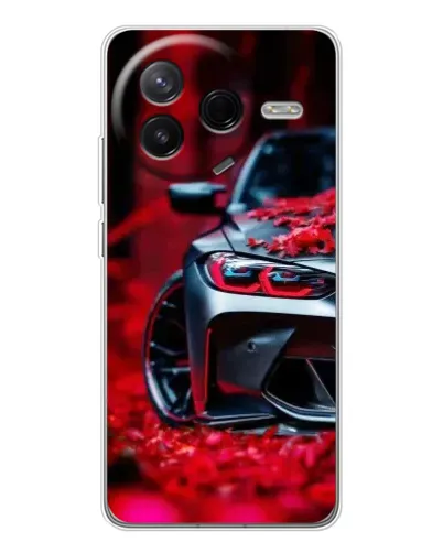 Чехол для Xiaomi Redmi K80 Ultra с картинкой «Спортивная BMW и цветы» Чехол для Xiaomi Redmi K80 Ultra с картинкой «Спортивная BMW и цветы»