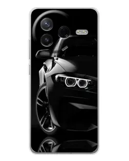 Чехол для Xiaomi Redmi K80 Ultra с картинкой «Черная BMW — профиль»