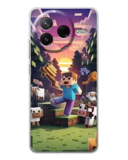 Чехол для Xiaomi Redmi K80 Ultra с картинкой «Стив на ферме»