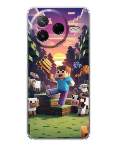 Чехол для Xiaomi Redmi K80 Ultra с картинкой «Стив на ферме» Чехол для Xiaomi Redmi K80 Ultra с картинкой «Стив на ферме»