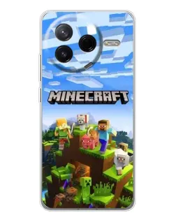 Чехол для Xiaomi Redmi K80 Ultra с картинкой «Minecraft классический мир»