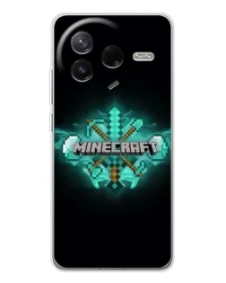 Чехол для Xiaomi Redmi K80 Ultra с картинкой «Minecraft Diamond лого»