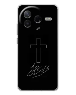 Чохол для Xiaomi Redmi K80 Ultra з картинкою «Графічний хрест Jesus»