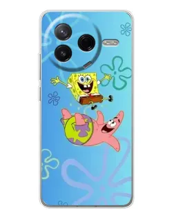 Чехол для Xiaomi Redmi K80 Ultra с картинкой «Спанч Боб и Патрик»