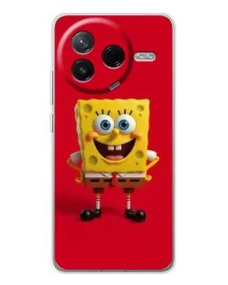 Чехол для Xiaomi Redmi K80 Ultra с картинкой «Спанч Боб на красном»