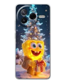 Чехол для Xiaomi Redmi K80 Ultra с картинкой «Рождественский Спанч Боб»