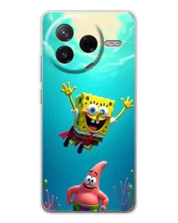 Чехол для Xiaomi Redmi K80 Ultra с картинкой «Спанч Боб под водой»