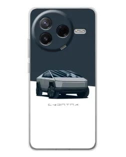 Чехол для Xiaomi Redmi K80 Ultra с картинкой «Серебристый Cybertruck Tesla»