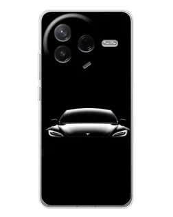 Чехол для Xiaomi Redmi K80 Ultra с картинкой «Фары Tesla Night»