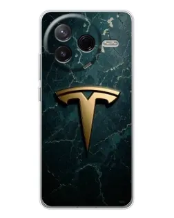 Чехол для Xiaomi Redmi K80 Ultra с картинкой «Мраморная Tesla Gold»