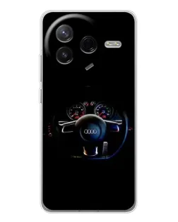 Чехол для Xiaomi Redmi K80 Ultra с картинкой «Салон Audi — руль»